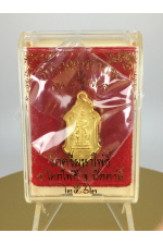 ท้าวเวสสุวรรณ-หลวงพ่ออิฏฐ์ วัดจุฬามณี ออกให้วัดศรีมหาโพธิ์ ปัตตานีปี 2562 รุ่น 9 มงคล เหรียญพุ่มข้าวบิณฑ์ พ่นทรายทอง No. 135