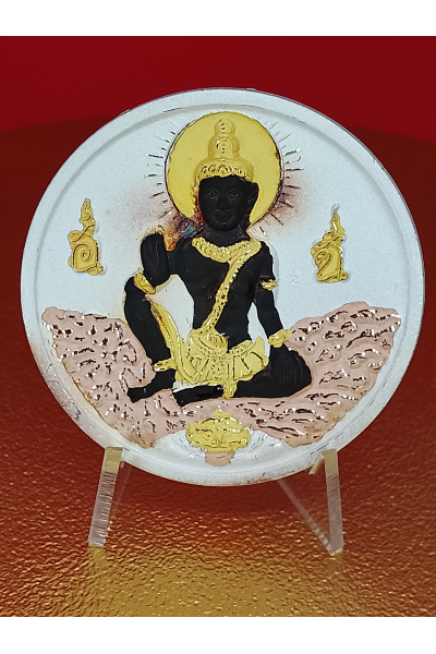 (4 cm. size) Jatukam Ramathep – “Nine Auspicious Symbols Maha Setthi Billionaire” Edition – Wat Pa Phuttha Mongkhon, Kalasin – City Pillar Buddhist Blessing Ceremony – Wealth, Finance &amp; Trade Blessing – No.156