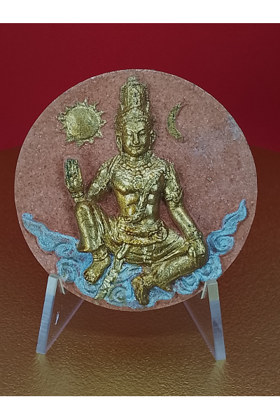 (5 cm. size) Sacred Jatukam Ramathep Amulet – Commemorative Edition for the Sacred Statue Installation Ceremony of Phra Thuan Katapunyo (Wat Bang Niem, Nakhon Si Thammarat) 4 July 2006 – Enhancing Opportunity Attraction, Support Energy – No.157