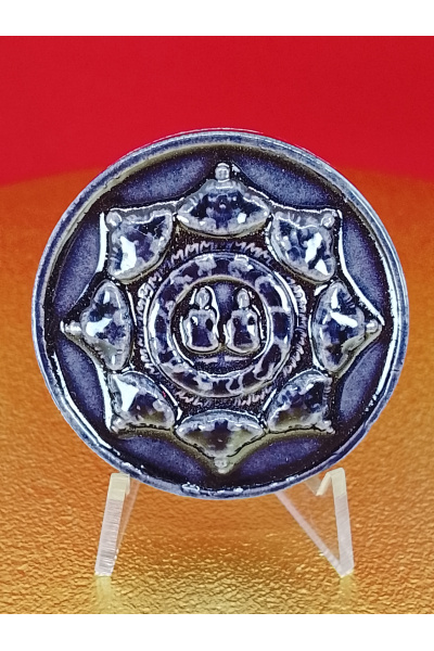 (3 cm. size) Jatukam Ramathep “Money Flowing In” Edition – Terracotta Glazed Amulet – Wat Phra Mahathat, Nakhon Si Thammarat – Wealth &amp; Business Prosperity No.181